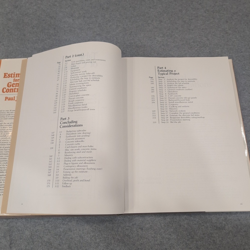 Estimating for the General Contractor Paul J Cook R.S. Means 1982 HC Manual - Picture 6 of 6